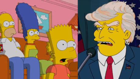 rodina na gauči a Donald Trump