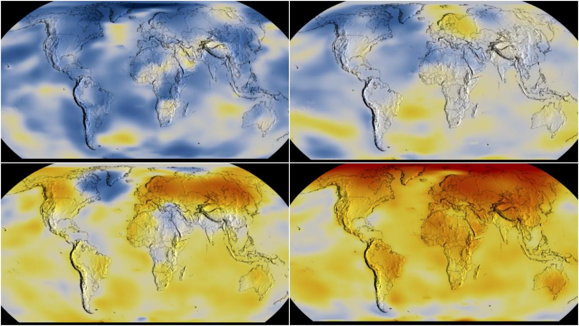 mapa znázorňujúca globálne klimatické zmeny