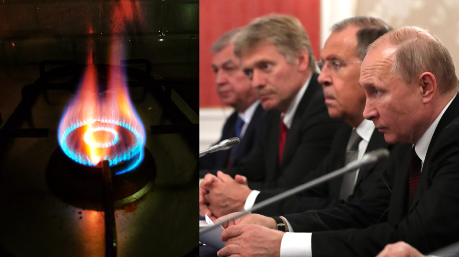 Putin, Lavrov a Peskov sa pozerajú na plyn