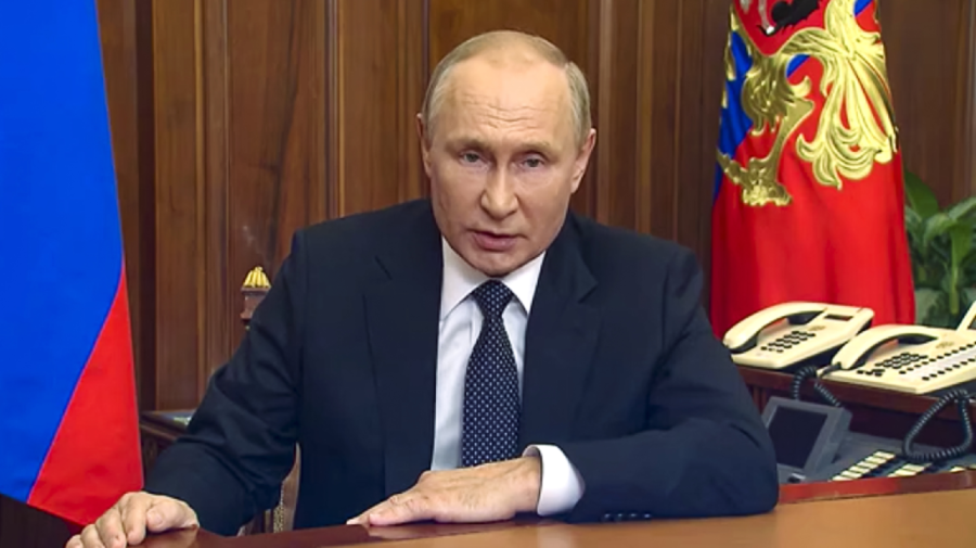 Ruský prezident Vladimir Putin počas príhovoru k národu v Moskve