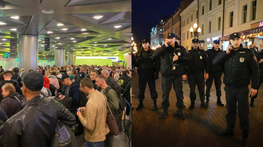 Utečenci z Ruska preplnili letiská. Polícia v Moskve hľadá a vypočúva emigrantov