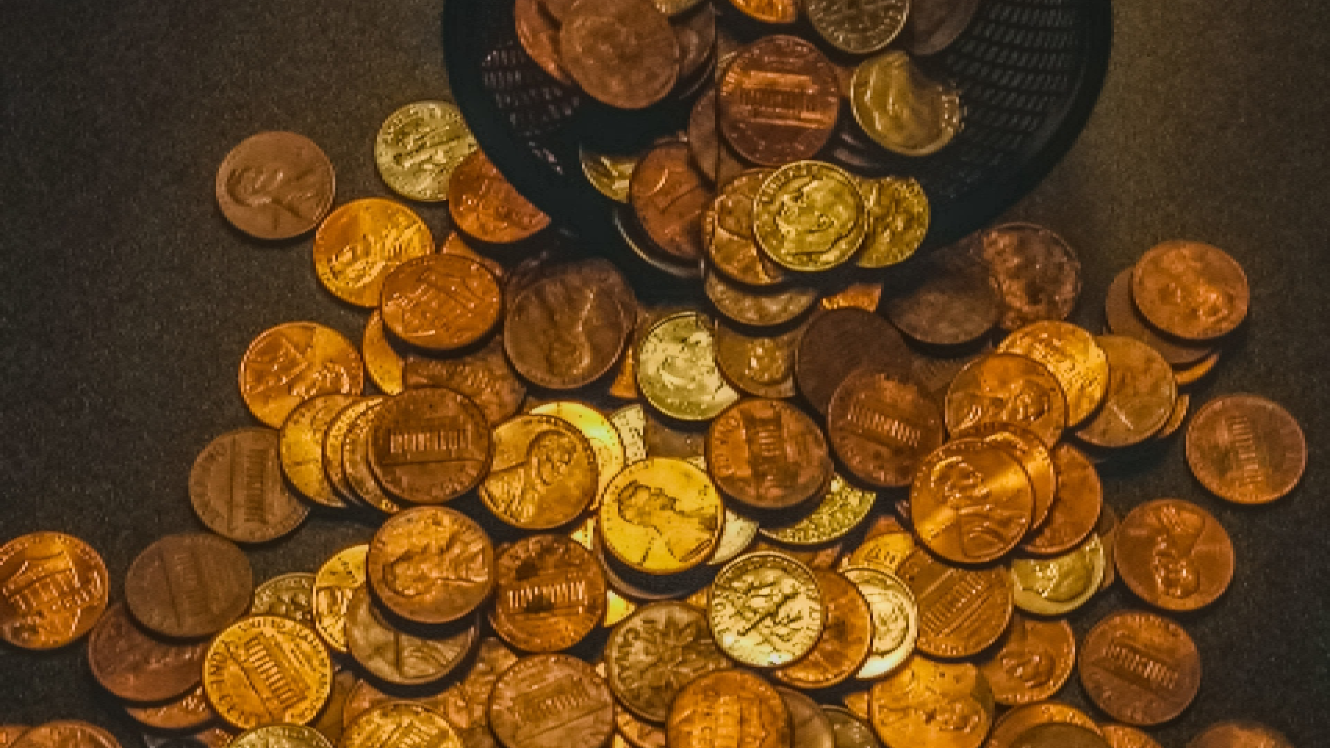 kopa zlatých mincí