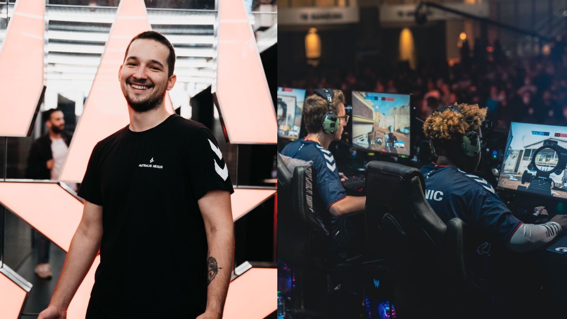 muž a hráči na počítači