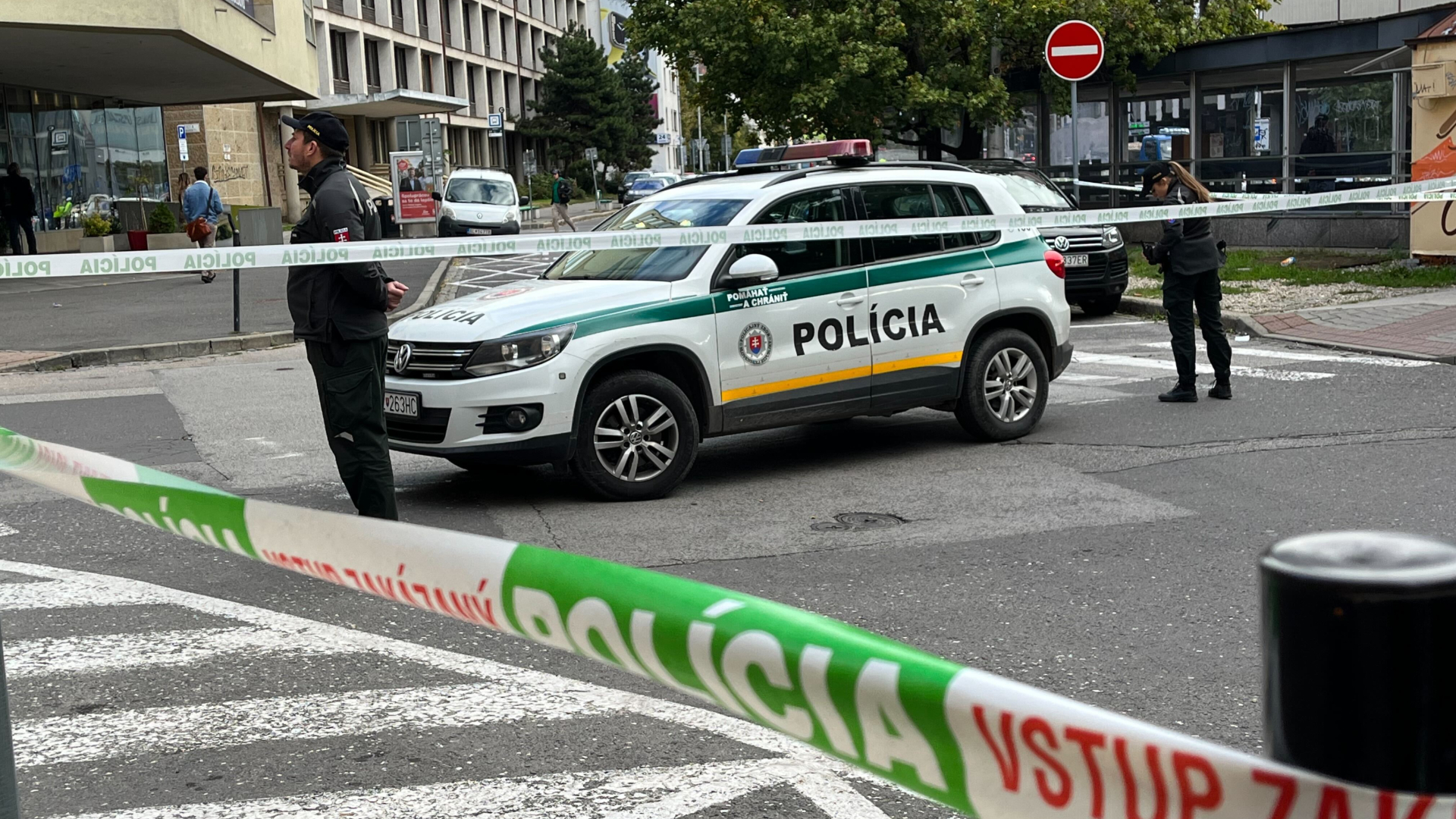 Polícia SR na mieste nehody.