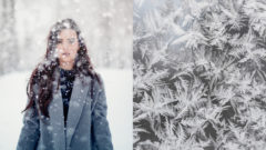 žena, sneh, mraz, počasie