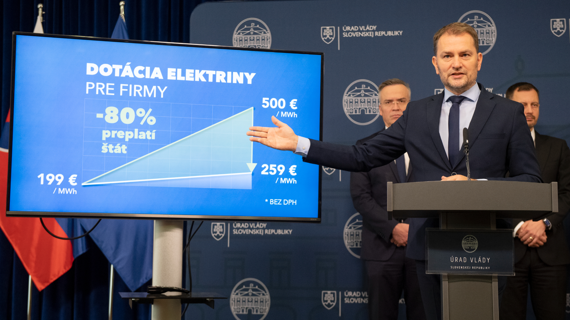 Podpredseda vlády SR a minister financií SR Igor Matovič (OĽaNO) počas tlačovej konferencie po mimoriadnom plenárnom zasadnutí Hospodárskej a sociálnej rady (HSR) SR