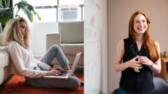 žena pracuje na notebooku