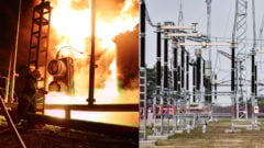 Dronmi zasiahnutý objekt v oblasti Kyjeva, elektrická rozvodňa Slovenskej elektrizačnej prenosovej sústavy, ilustračná foto