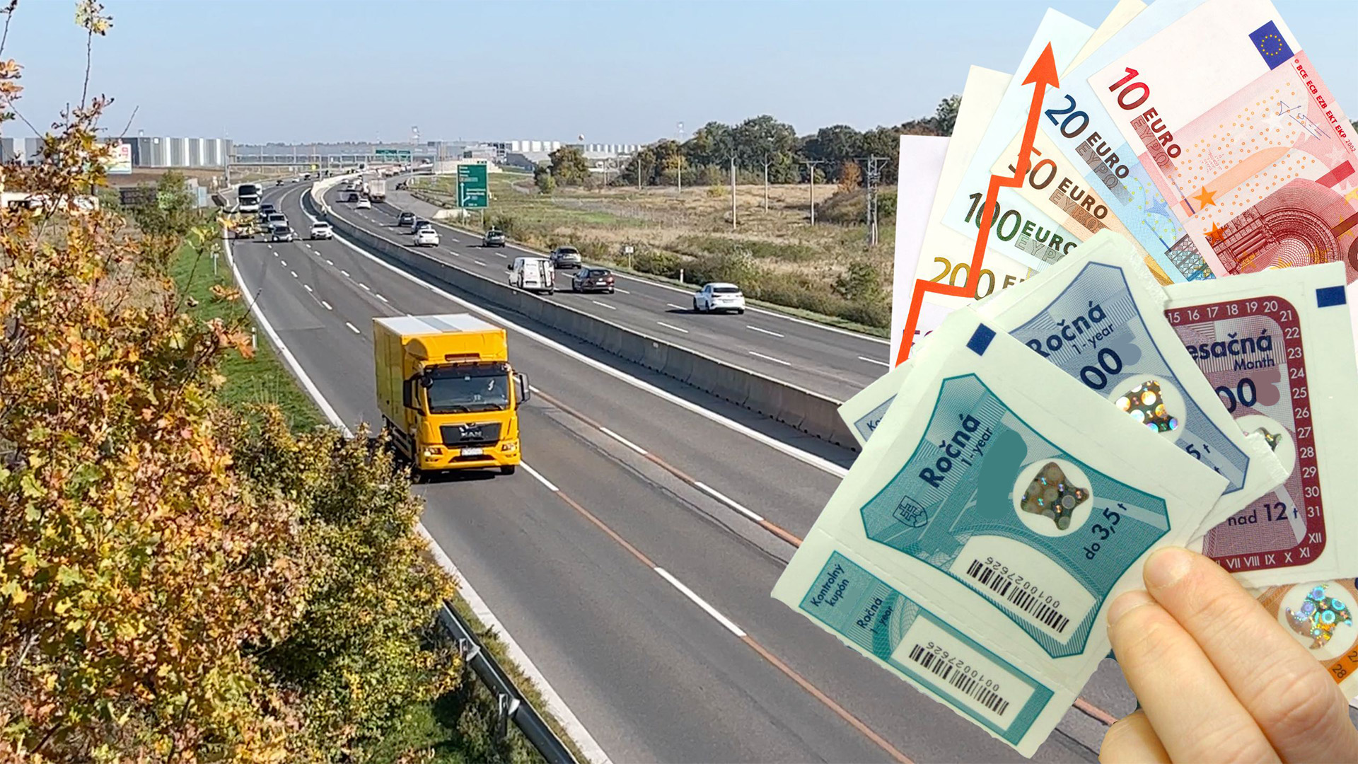 Dialnica so známkami a peniazmi