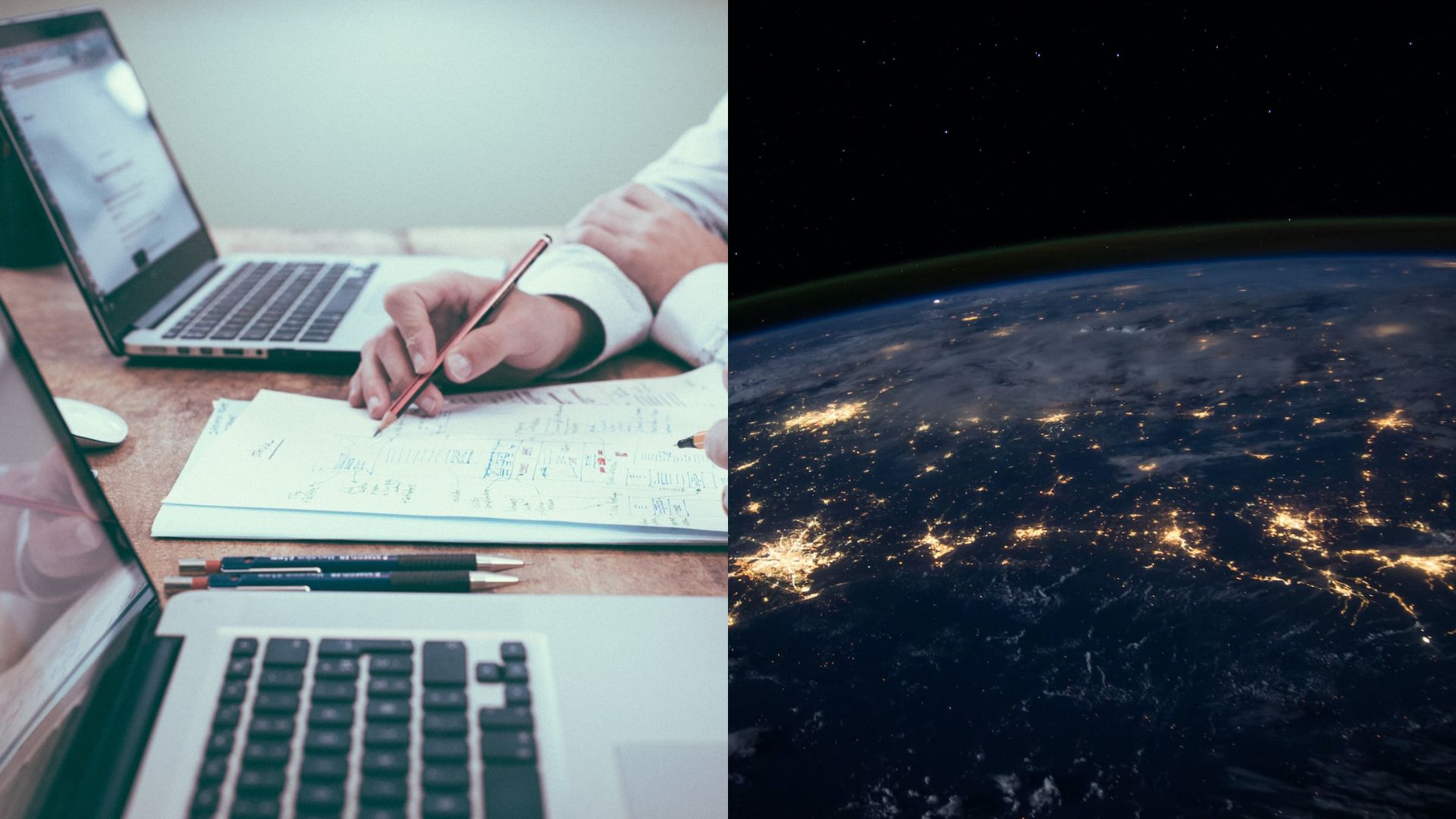 Pracujúci analytici a pohľad na Zem