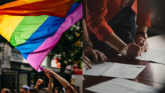 Dúhová vlajka a podpisovanie dokumnetov