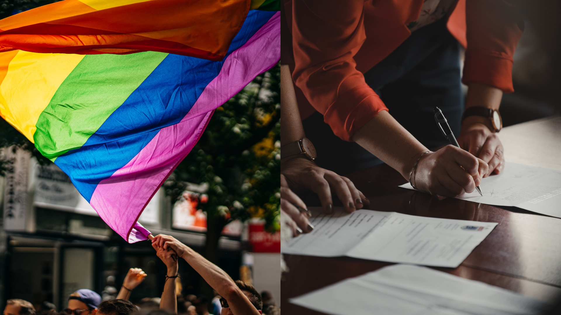 Dúhová vlajka a podpisovanie dokumnetov