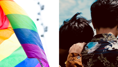 Dúhová vlajka a pár