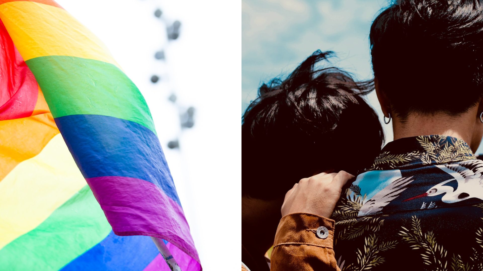 Dúhová vlajka a pár