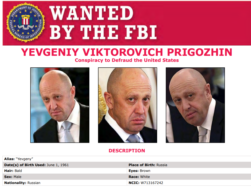 Jevgenij Prigožin na zozname FBI