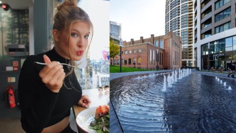 Na snímke je žena, ktoré je šalát a Jurkovičová tepláreň.