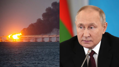 Kerčský most v plameňoch a Putin