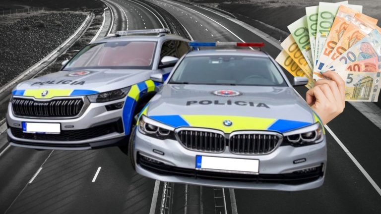 Policajné vozidlá na diaľnici