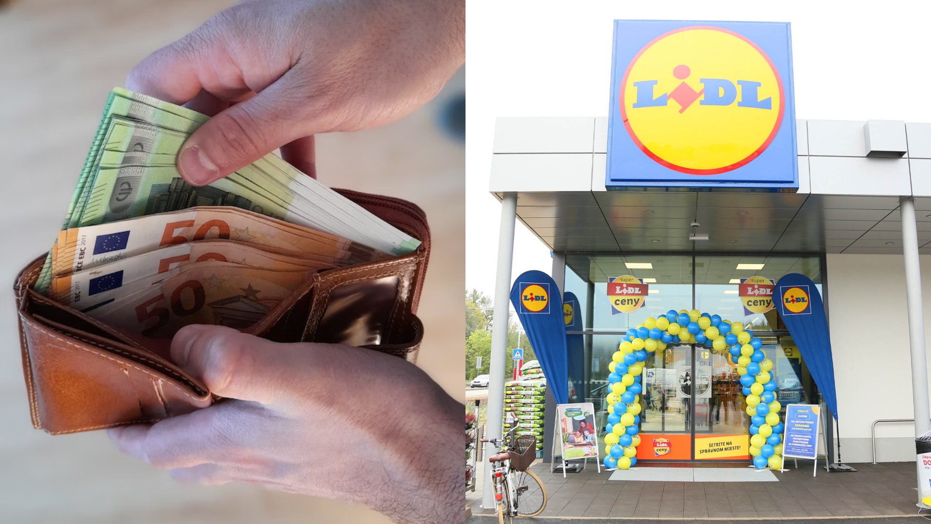 Na snímke je Lidl a peňaženka.