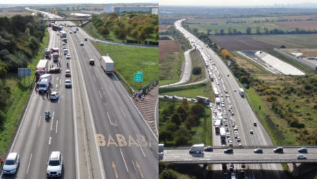 Na diaľnici D1 v smere do Trnavy od Senca je pre nehodu 4 áut 8 kilometrová kolóna