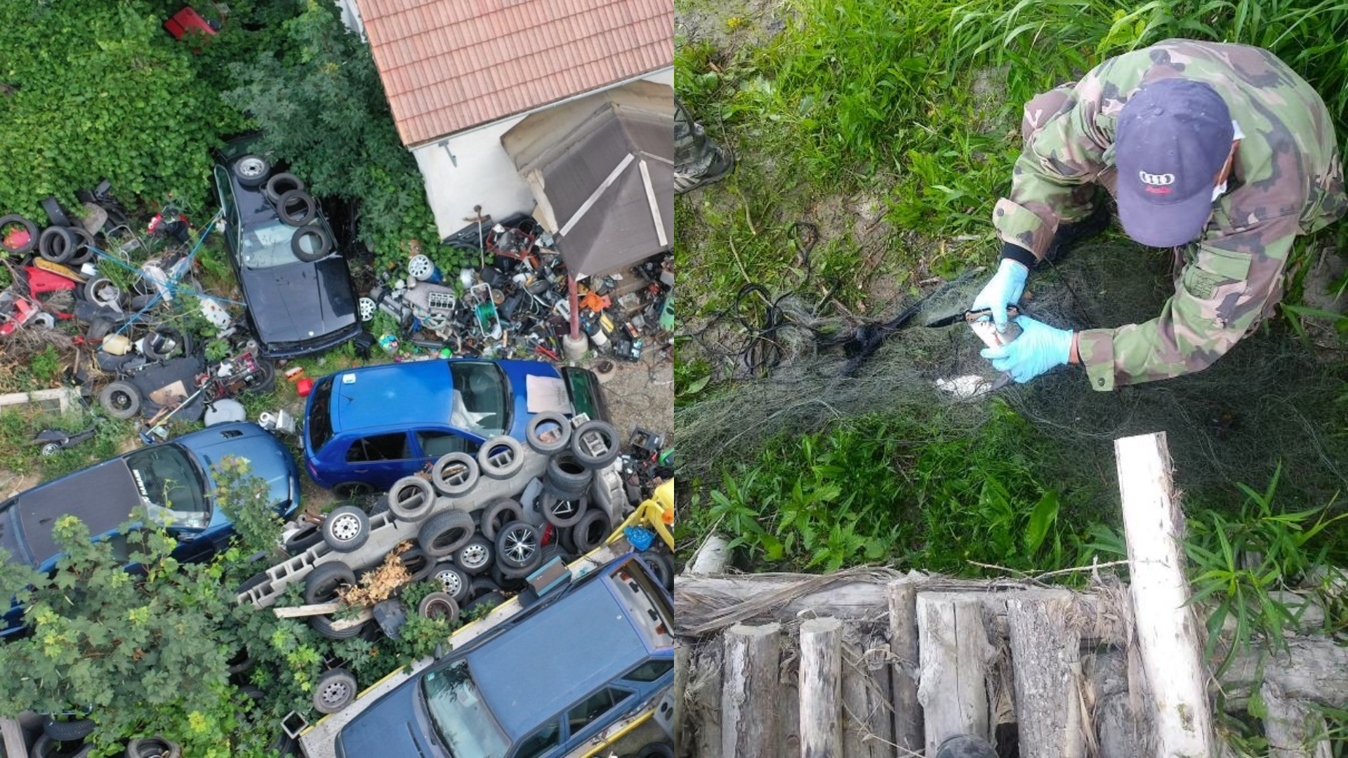 Dvor plný odpadu a rozobratých áut muža, ktorého pri Senci obvinila polícia. Pytliaci a enviropolicajt