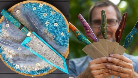 nôž na mieru, majiteľ značky drží nože