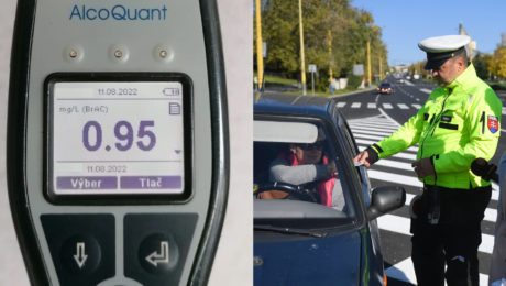 Alkohol za volantom, policajt v službe, cestná polícia