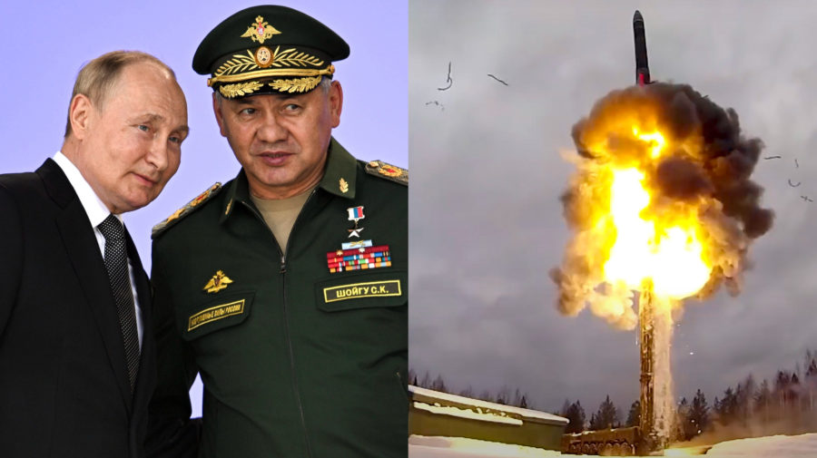 Putin, Šojgu, jadrová raketa vypálená zo systému Jars