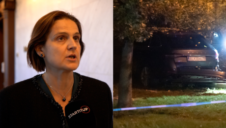 Na snímke politička a miesto nehody