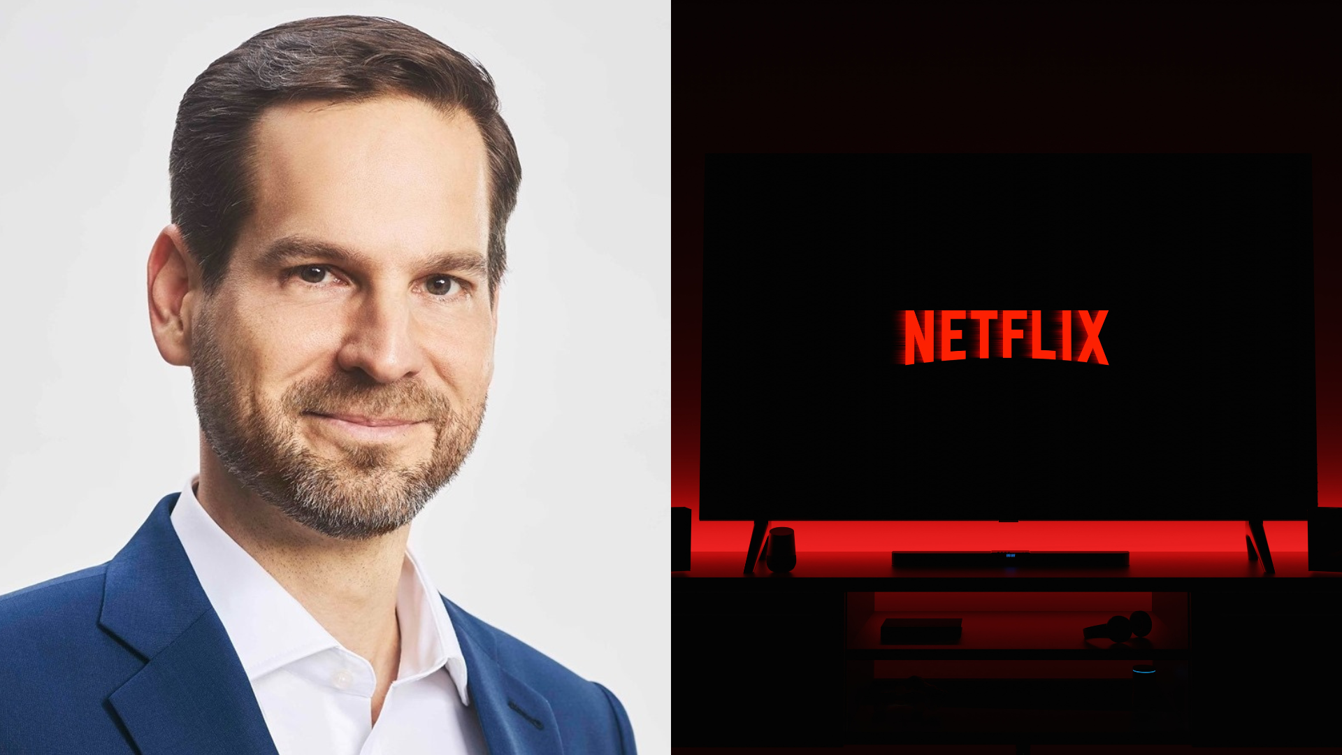 Na fotke Kusý a logo Netflixu