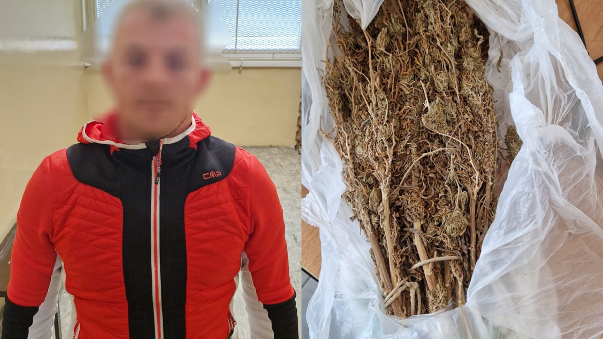Na fotke obvinený muž a marihuana