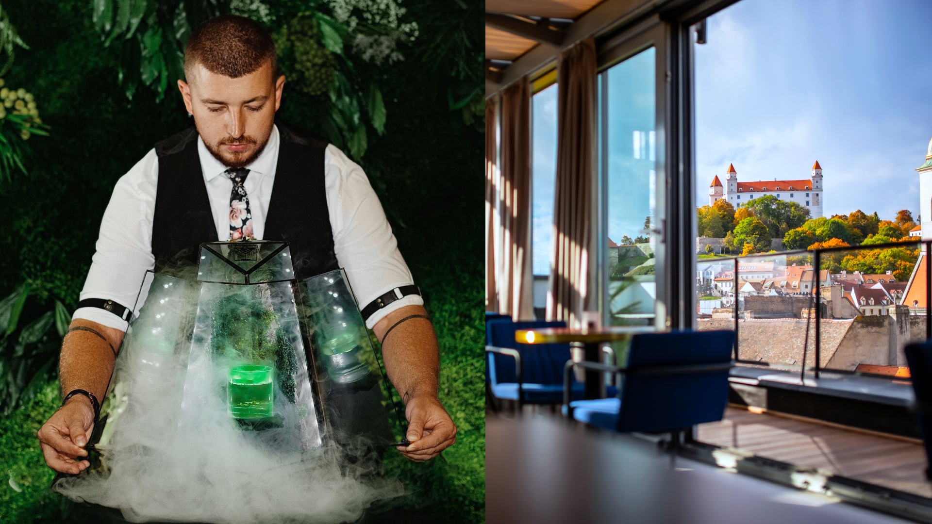 Na snímke je barman z Mirror Baru.