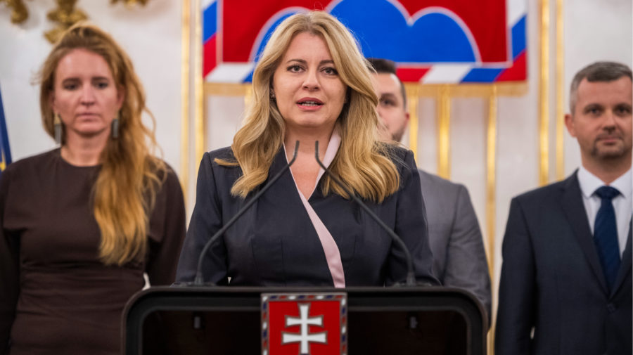 Prezidetka SR Zuzana Čaputová počas tlačového vyhlásenia k referendu
