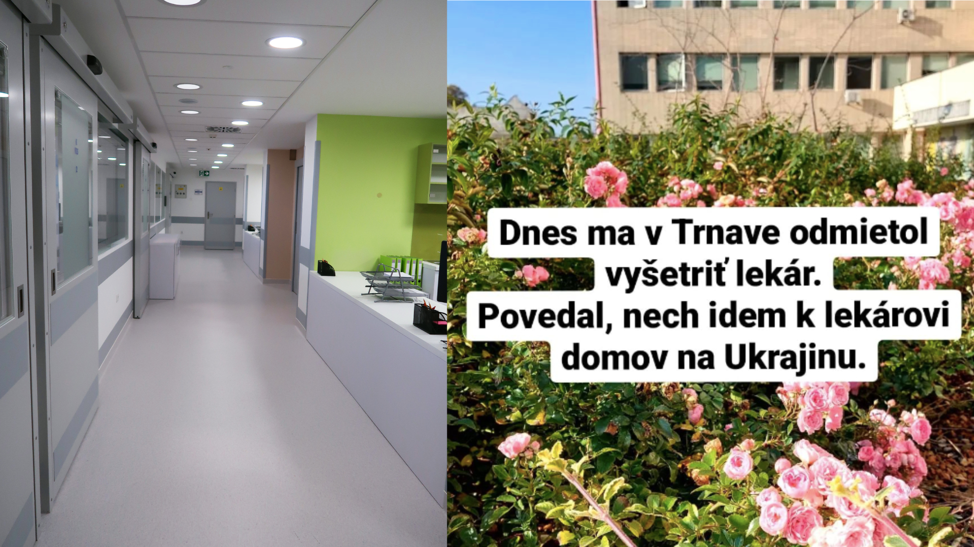 Nemocničná chodba, Ukrajinka Anna informuje o dnešnom incidente