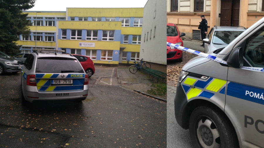 polícia zasahovala v škole v Pardubiciach pri nahlásení bomby, auto policie ČR, ilustračné foto