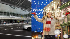 letisko bratislava, žena, sneh