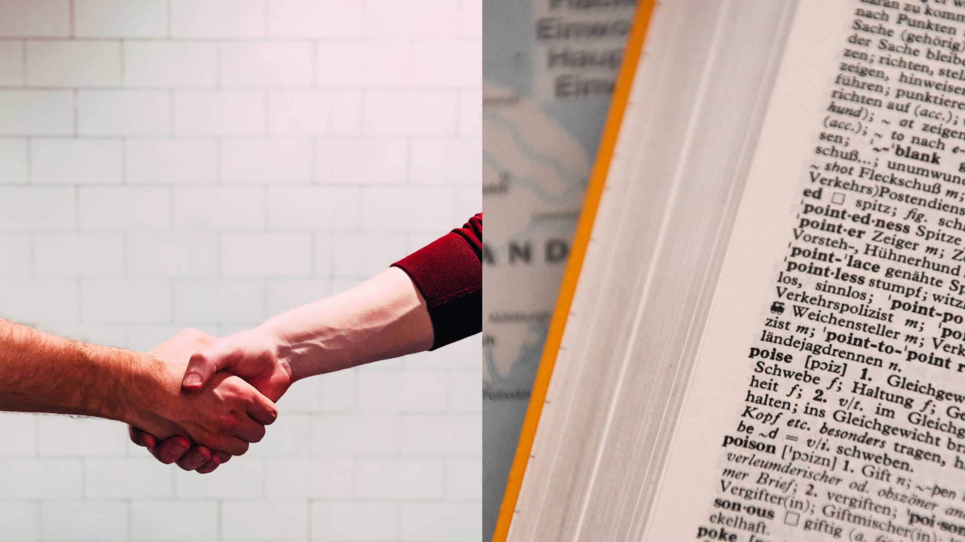 potrasenie rukou, slovník