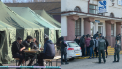 Migranti v stanovom mestečku na Slovensku a na železničnej stanici v Kútoch