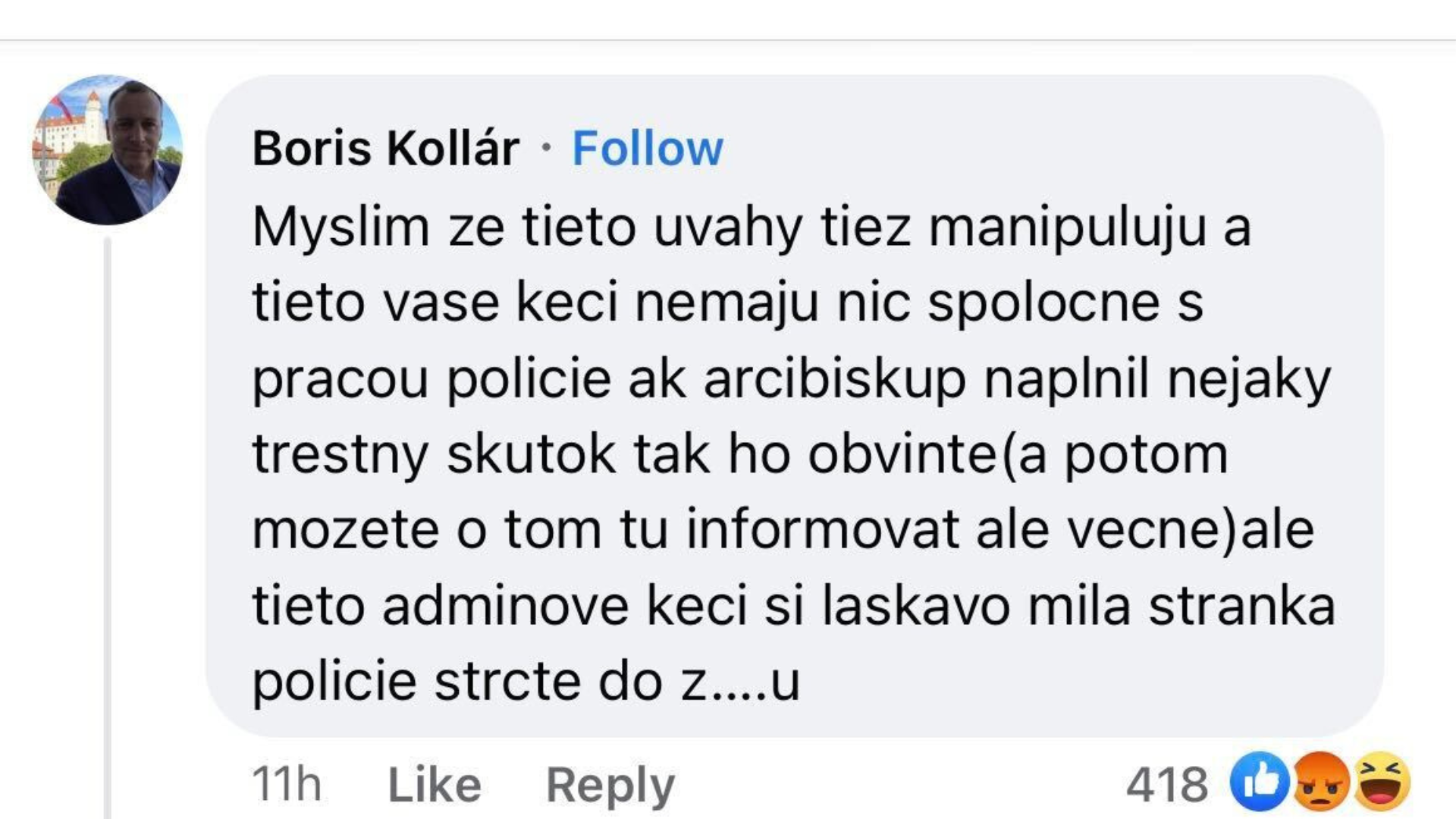 Komentár Borisa Kollára