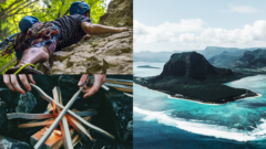 Horolezec, zakladanie ohňa a ostrov