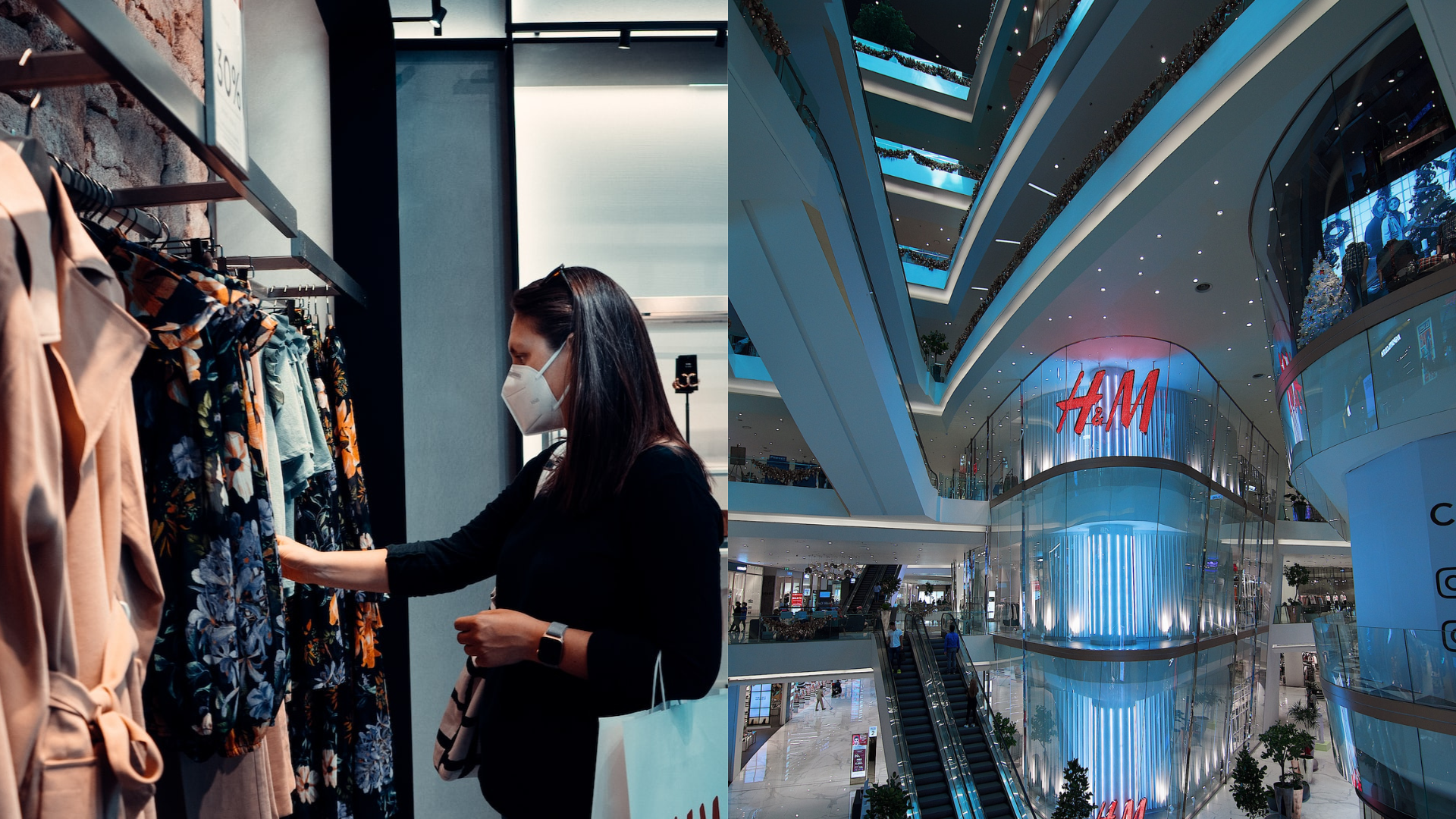 Žena na nákupoch a H&M