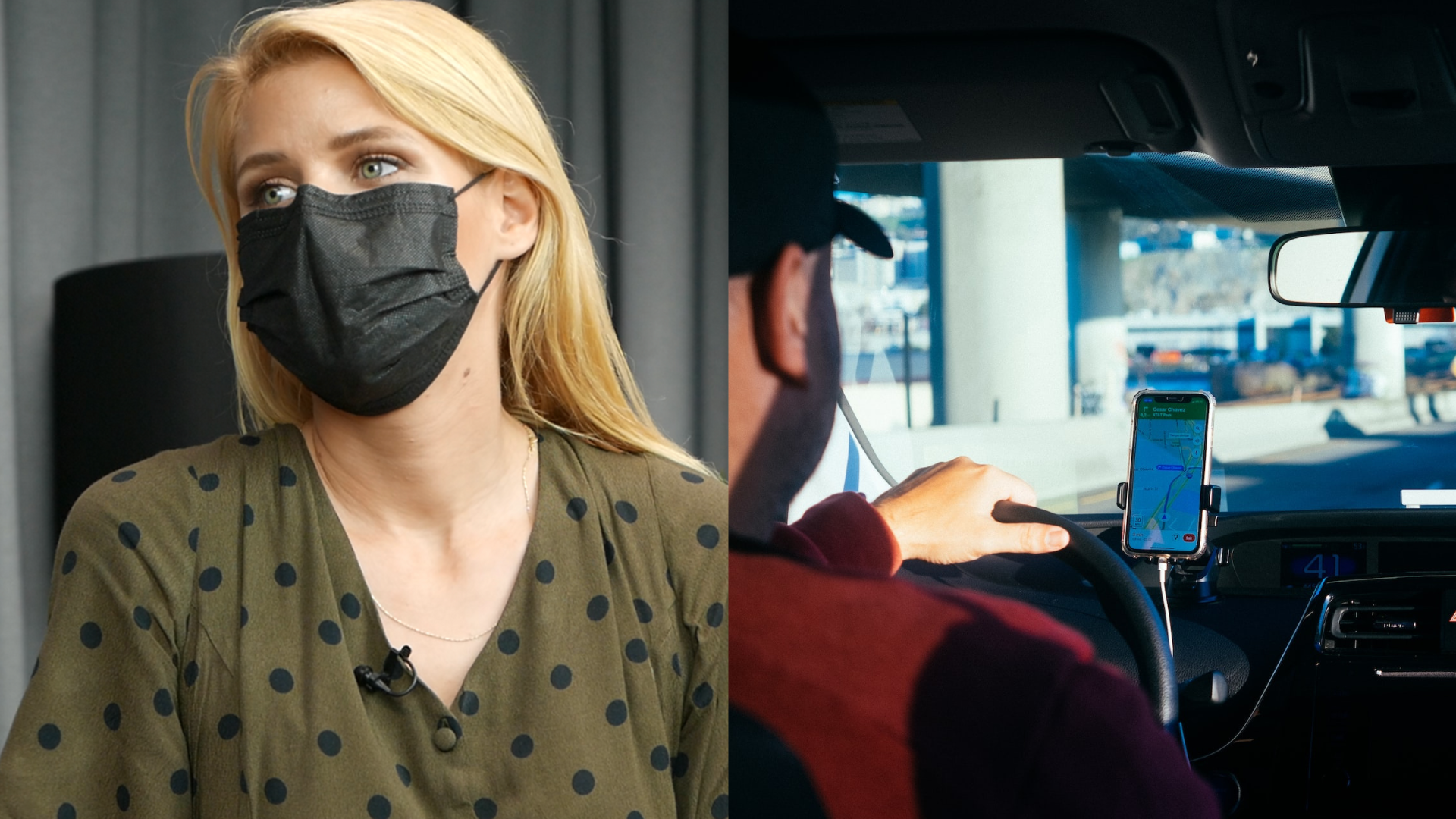 Zuzana Kovačič Hanzelová a vodič auta