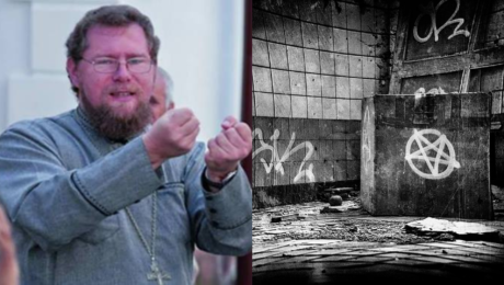 Matúš Marcin a diabolský symbol na stene