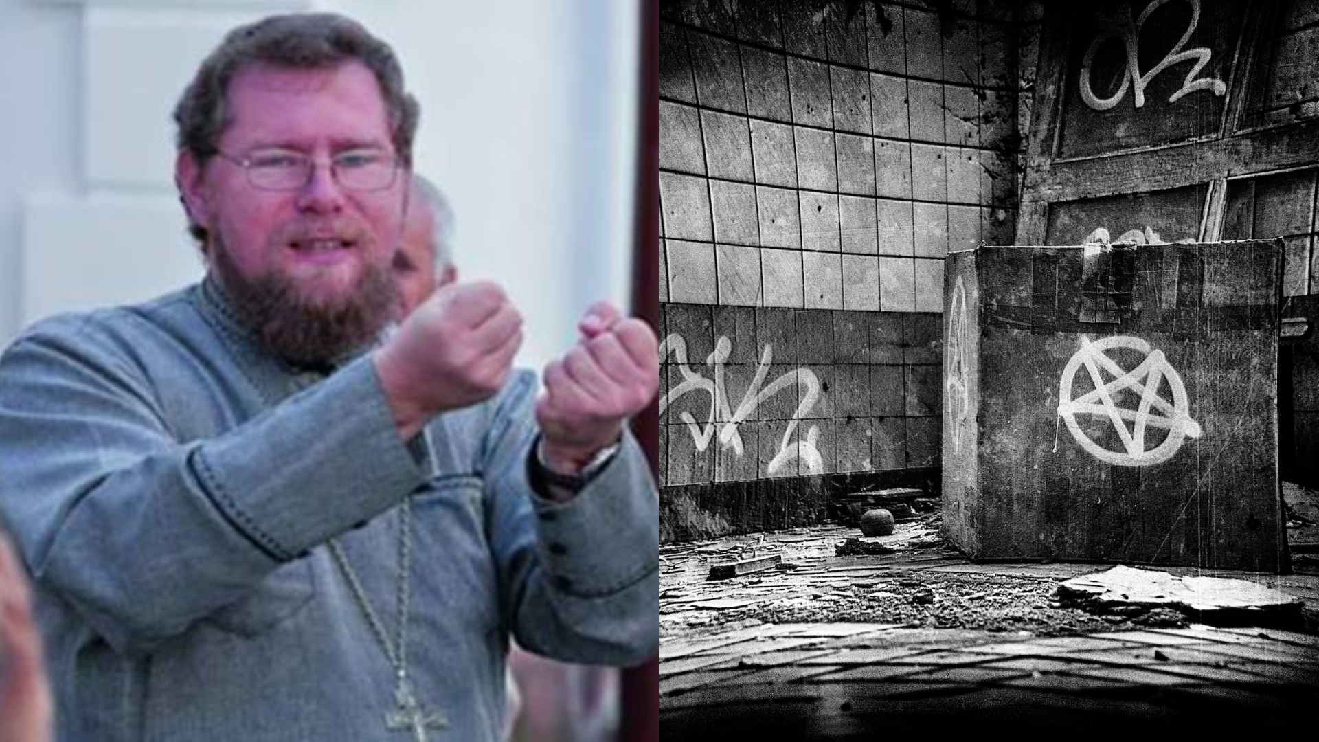 Matúš Marcin a diabolský symbol na stene