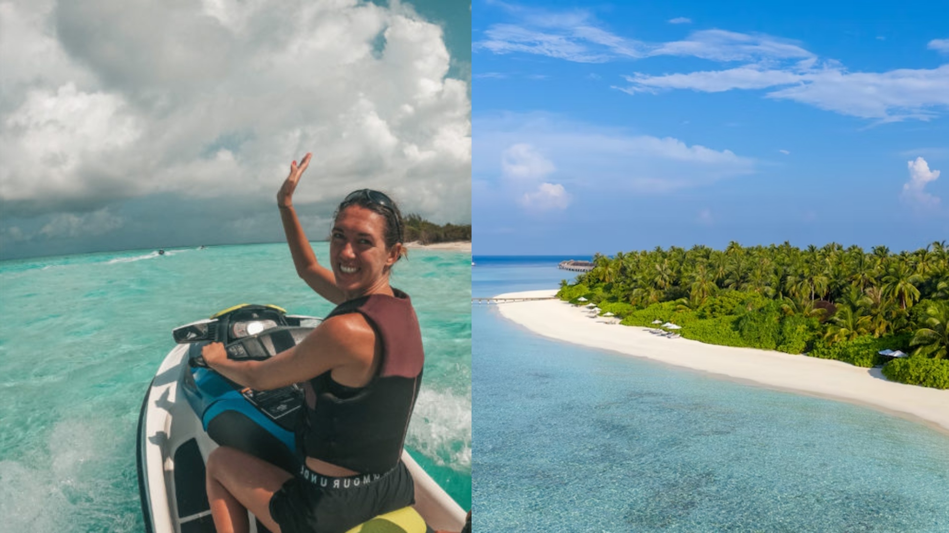 Na snímke je Kika a Maldivy.