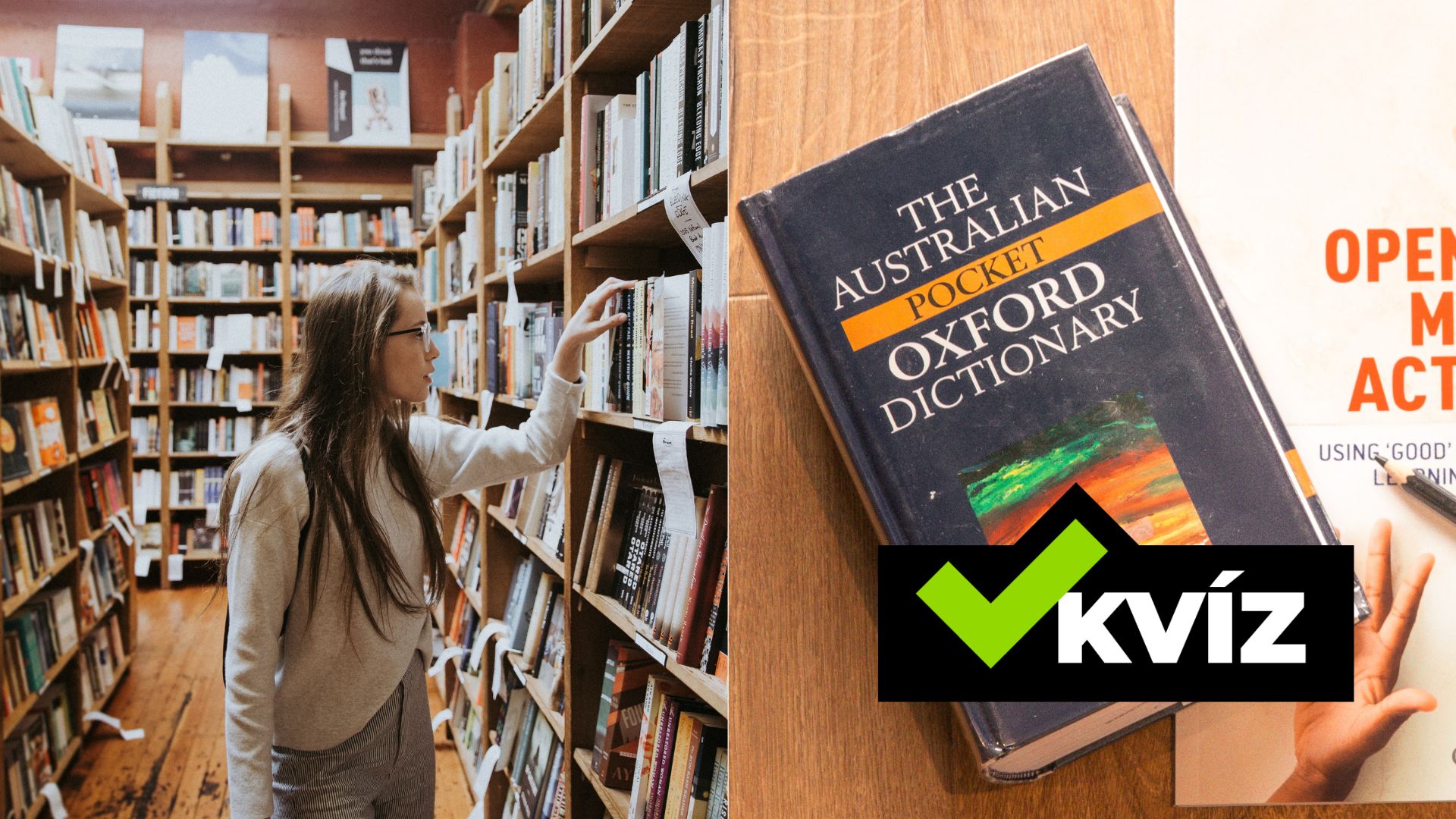 Dievča v knižnici, anglický slovník