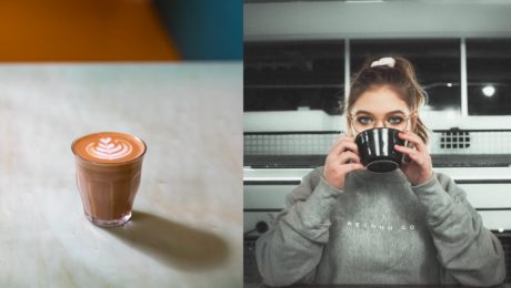 cappuccino a Lena so šalkou
