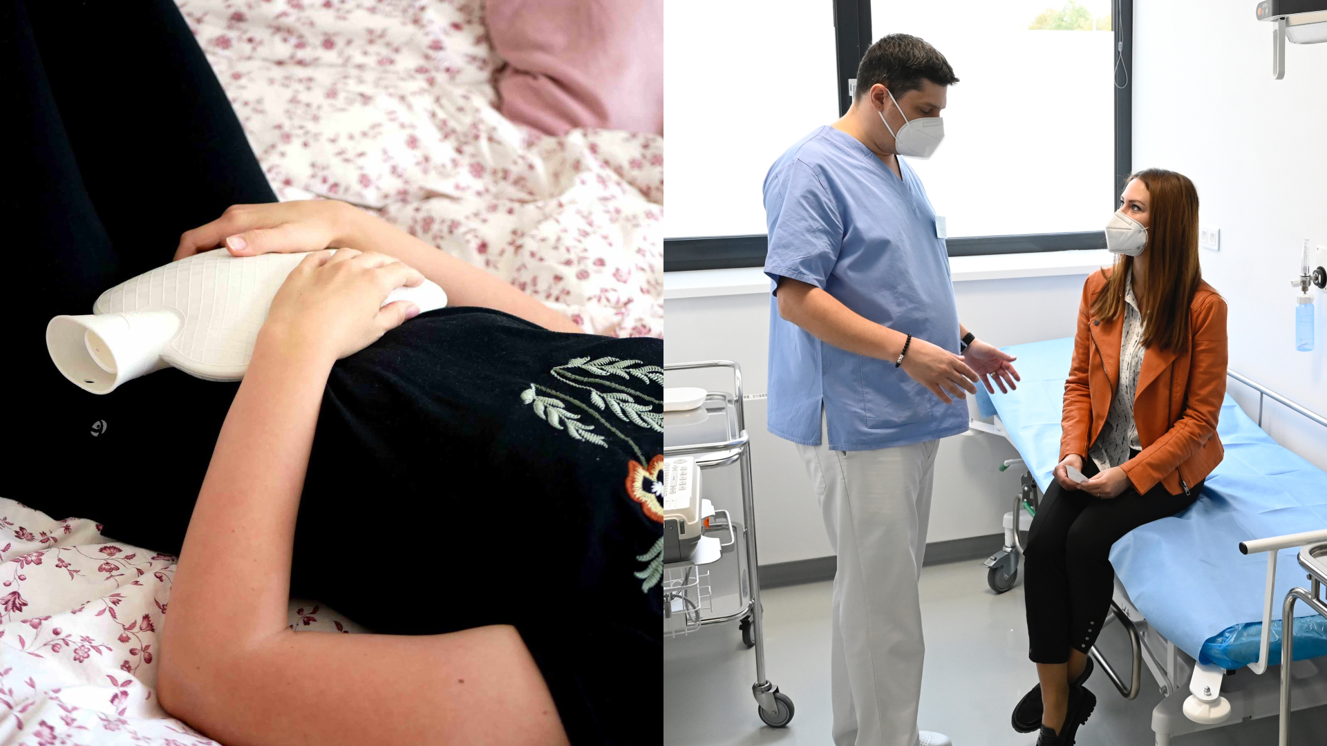 Termofor s horúcou vodou na bruchu človeka, riziko popáleniny a vyšetrenie u lekára