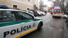 Na snímke je policajné auto.