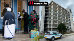 Ľudia bez domova a opustená budova